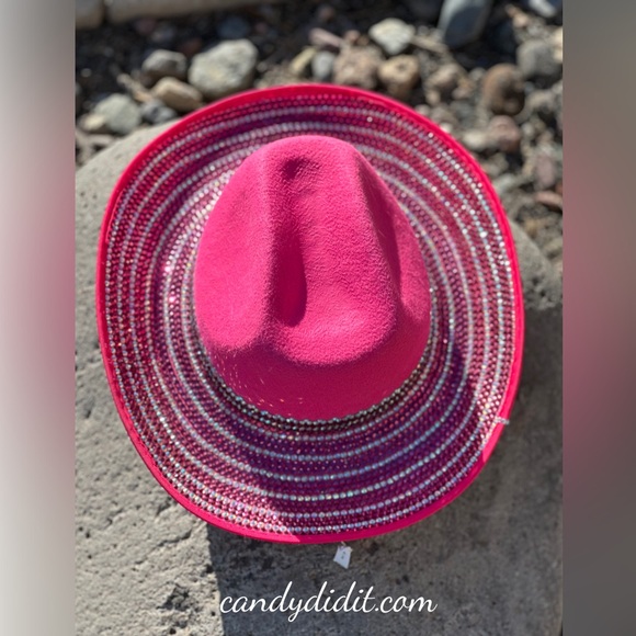 Beautiful Candy Did It! Cowgirl Bling Crystal Encrusted Pink Cowgirl Hat - Picture 5 of 9